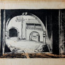 Monastery Courtyard Stone Lithograph by Arlice